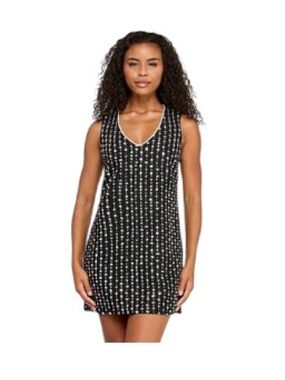 NWT Seni & Cade Embellished Sheath Dress Black Silver Sequin Shift Dress L